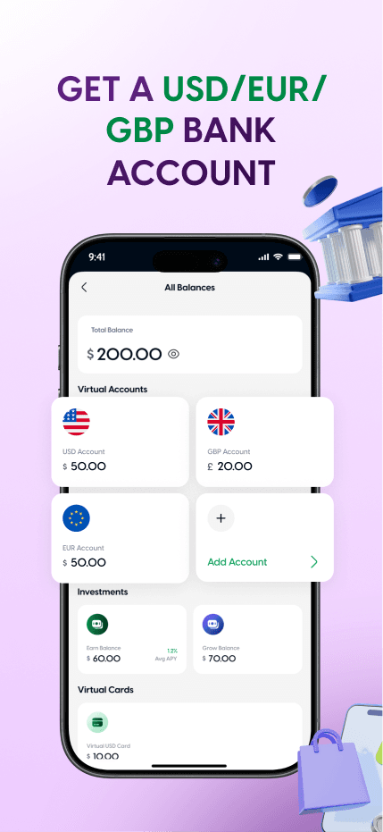 Lipaworld multi-currency bank account app screen