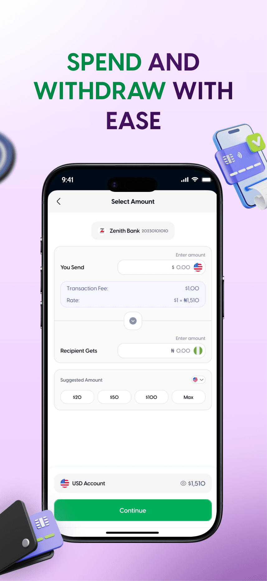 Lipaworld spending and withdrawal app screen