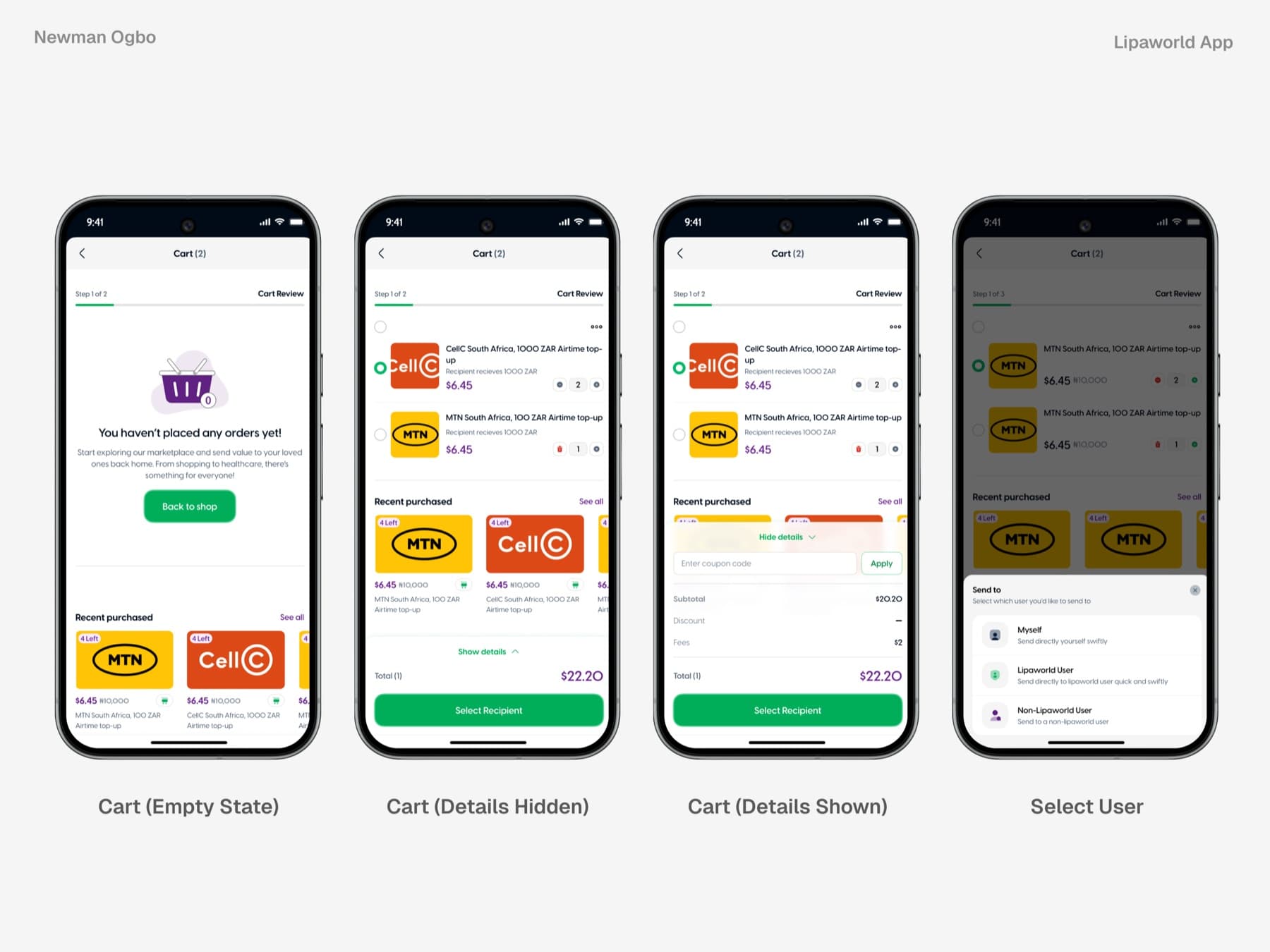 Lipaworld mobile marketplace cart