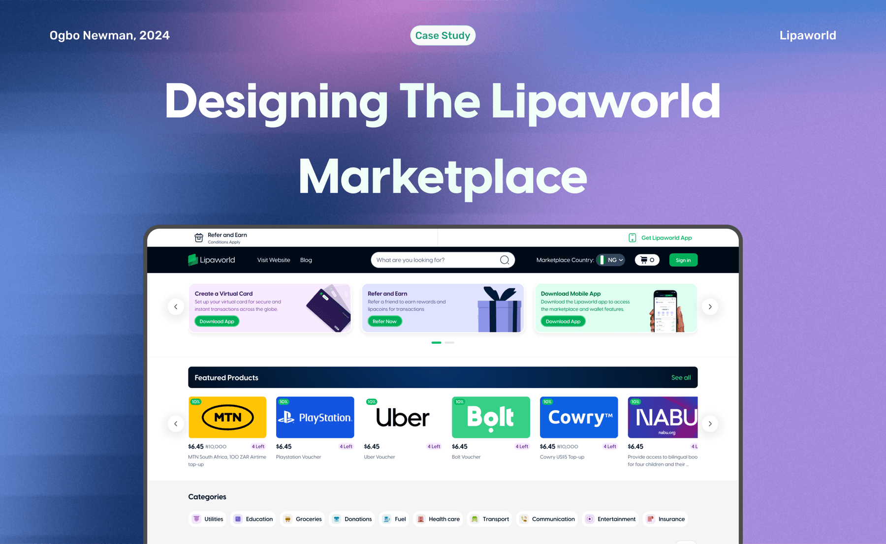 Lipaworld marketplace web app overview
