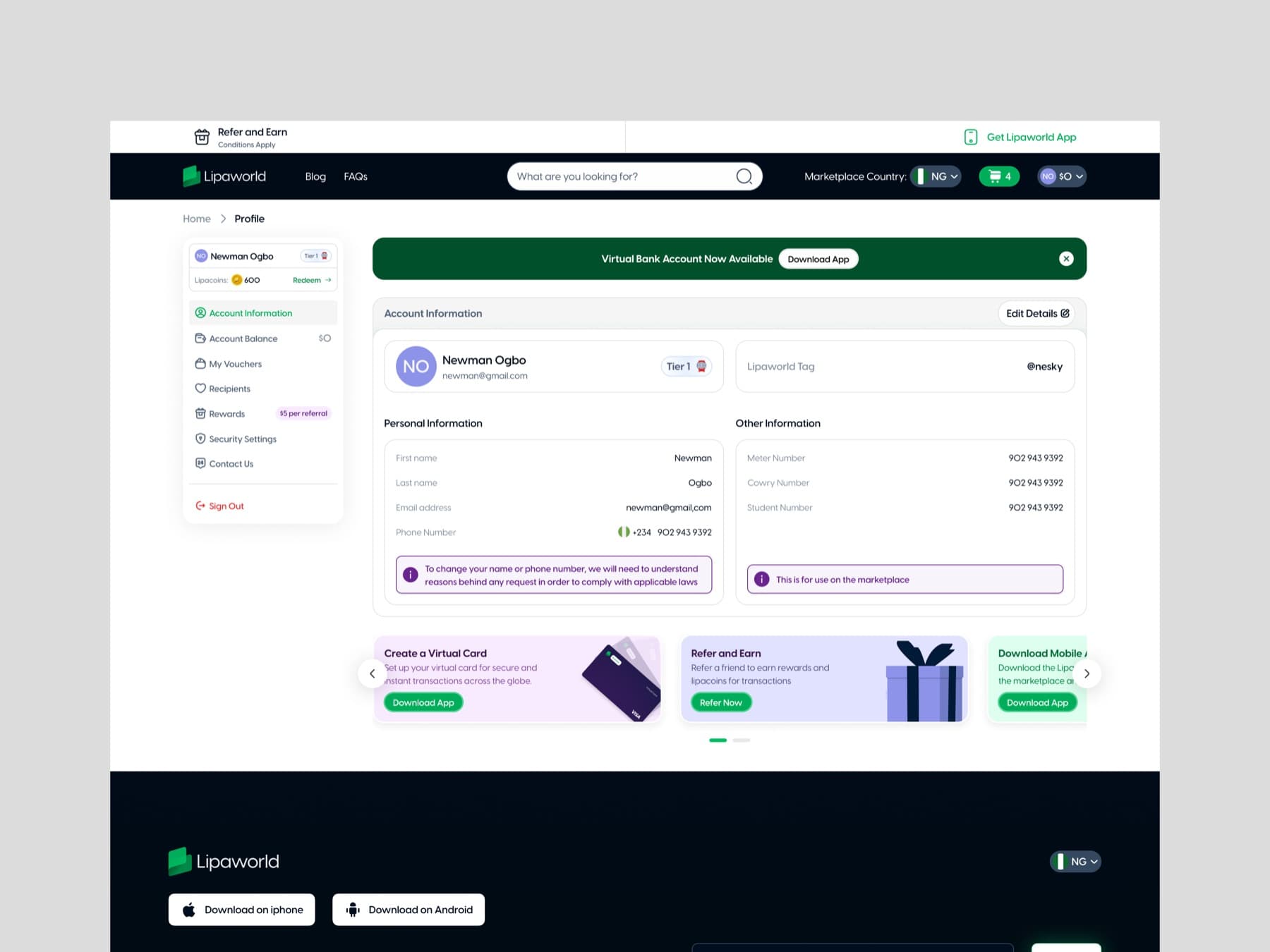 Lipaworld profile overview