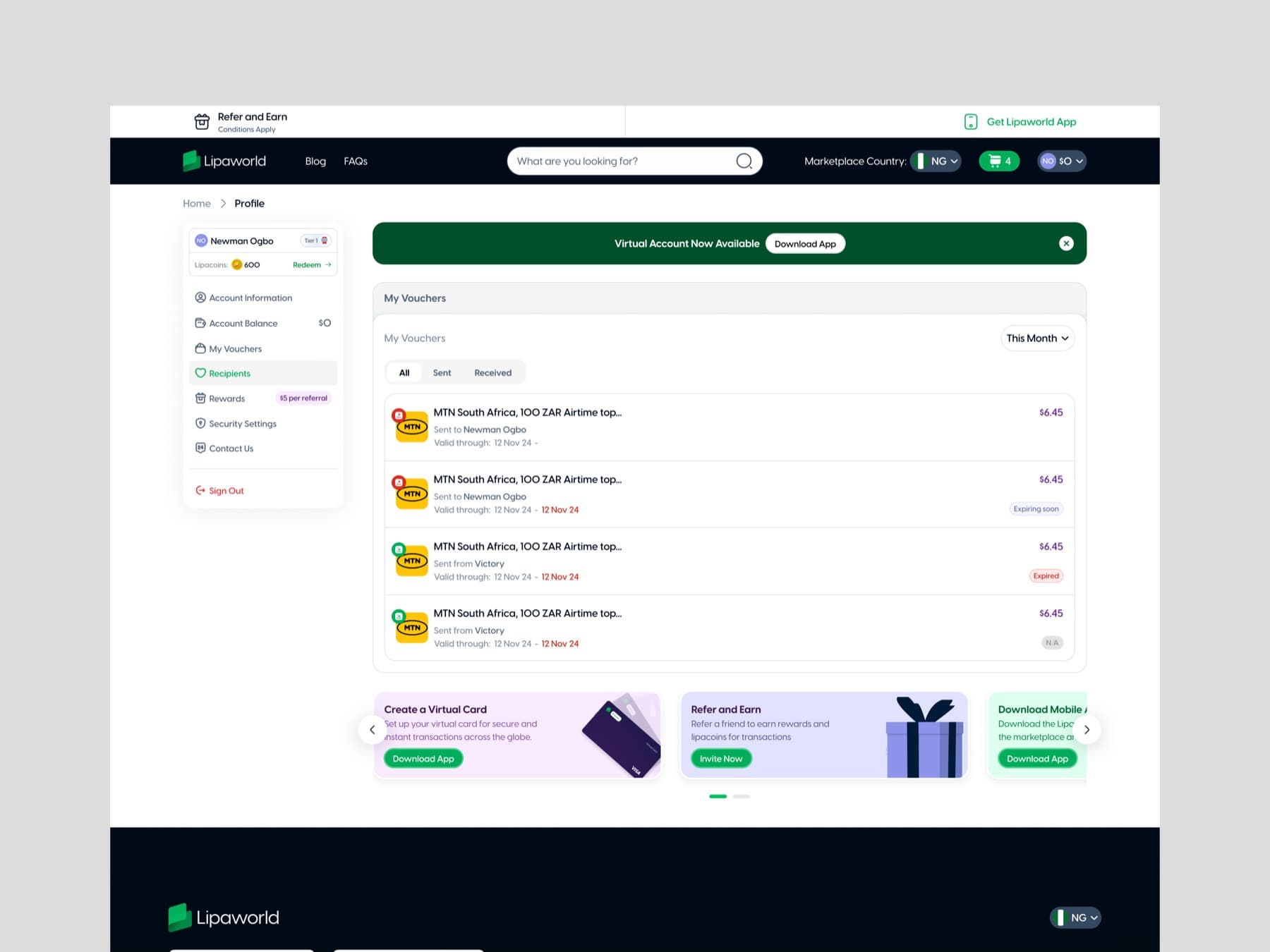 Lipaworld rewards